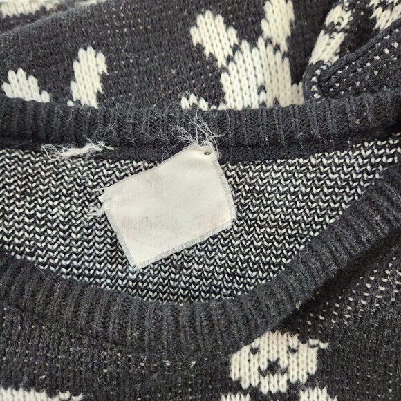 Teddy Bear Tuxedo Ugly Sweater Rainbow Strip Black & White Vtg Unisex Holiday - Picture 9 of 10